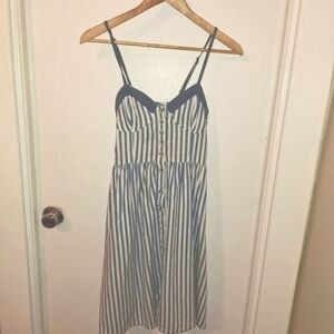 Rolla’s Eve Striped Button Down Midi Dress. size 8